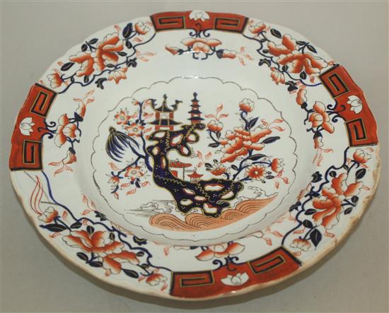 A Masons Ironstone sixty one piece dinner service, c.1840, 18.5cm